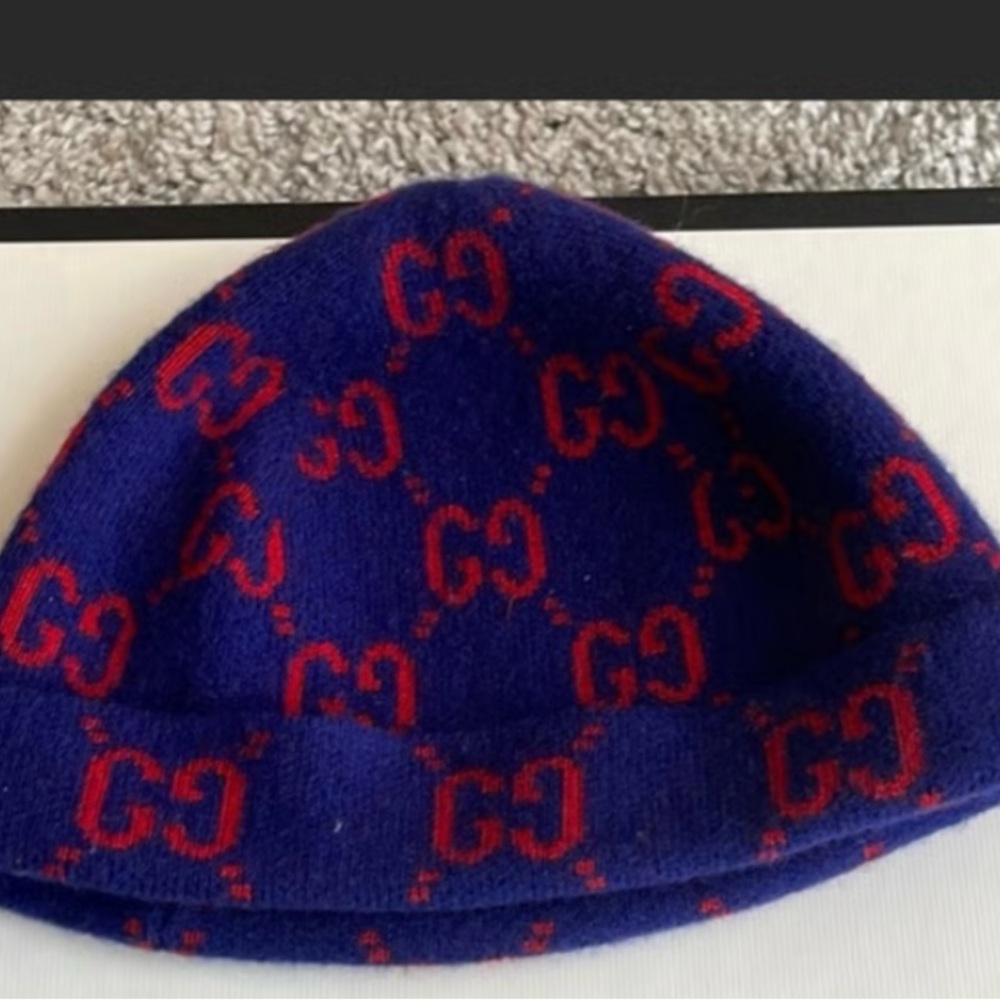Gucci blue and red beanie